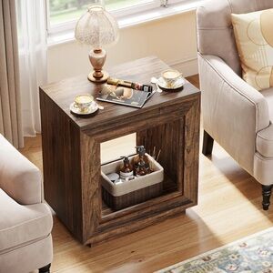24” farmhouse end table millwood pines